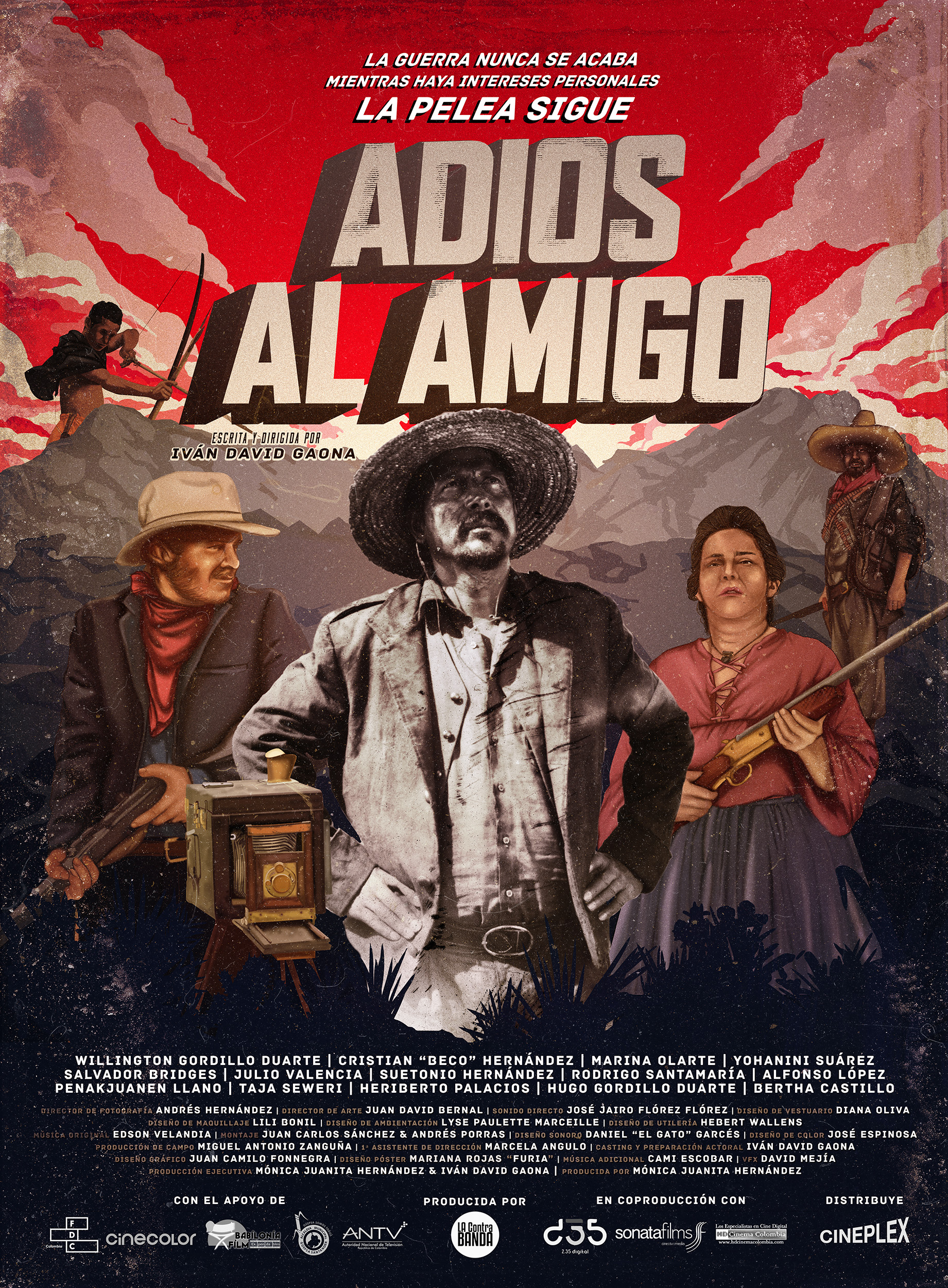 Póster oficial del largometraje Adiós al amigo, dirigido por Iván Gaona.